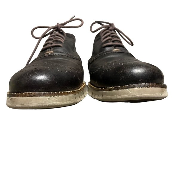 Cole Haan Zerogrand.os Dark Brown Full Brogue Wingtip Oxford Shoes Mens Size 12M - Picture 8 of 12